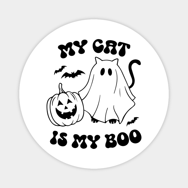 My Cat Is My Boo, Ghost Cat, Halloween Magnet by Darksavage